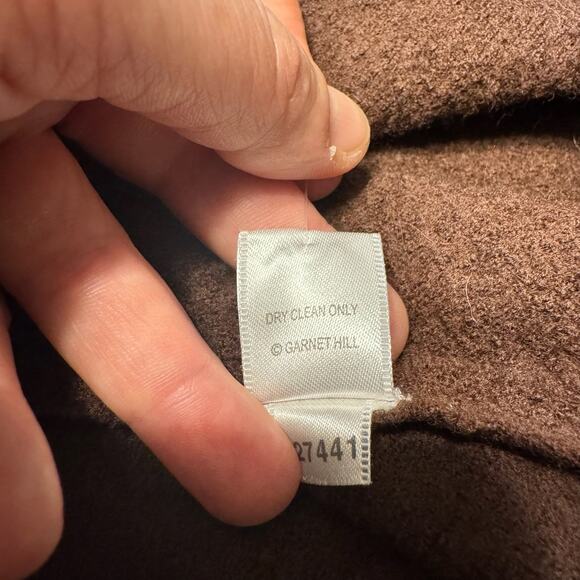 Garnet Hill Boiled Wool Asymmetrical Cut Coat Metal Clasp Brick Red Brown- Sz 16 - Picture 12 of 12